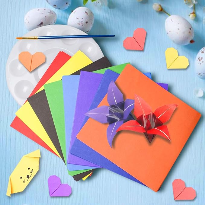 Origami Paper Kit with Instructions Book 20 Easy Origami Projects 6x6 Inch Origami Paper Double Sided Square Colorful Folding Paper Set for Kids Adults Beginners Activity