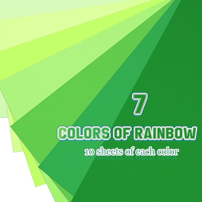 Construction Paper 8.5x11 in,70 Sheets,Set of 7 Colors 178GSM/65LB Heavyweight Construction Paper,Crafts,Arts,School Classroom Art Supplies Assorted Colors Bulk Paper