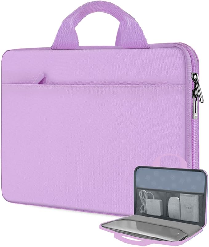 Hseok Laptop Case 13.3-14 inch Sleeve, TSA Computer Handbag Water-Resistant and Shockproof Bag Compatible with MacBook Pro/Neo 14", Mac Air/Pro 13.3" and 13"-14" Notebooks Chromebooks,Purple