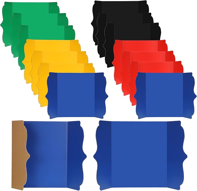 15 Pcs Small Trifold Poster Board Bulk 12 x 20 Inch Portable Trifold Posterboard Project Display Board Science Fair Foldable Presentation Cardboard for Photo Exhibition Meeting School(Colorful)