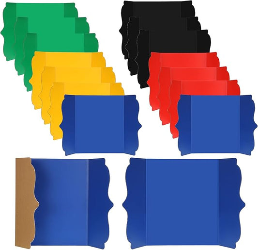 15 Pcs Small Trifold Poster Board Bulk 12 x 20 Inch Portable Trifold Posterboard Project Display Board Science Fair Foldable Presentation Cardboard for Photo Exhibition Meeting School(Colorful)
