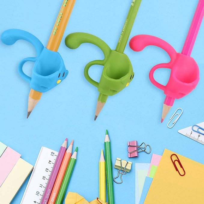 Training Grips For Pencil, Firesara Training Grips for Kids Handwriting Ergonomic 5 Fingers Fixed Sets for Trainer Handwriting Posture Correction, Assorted Pencil Grips for Righties and Lefties (3Pcs)