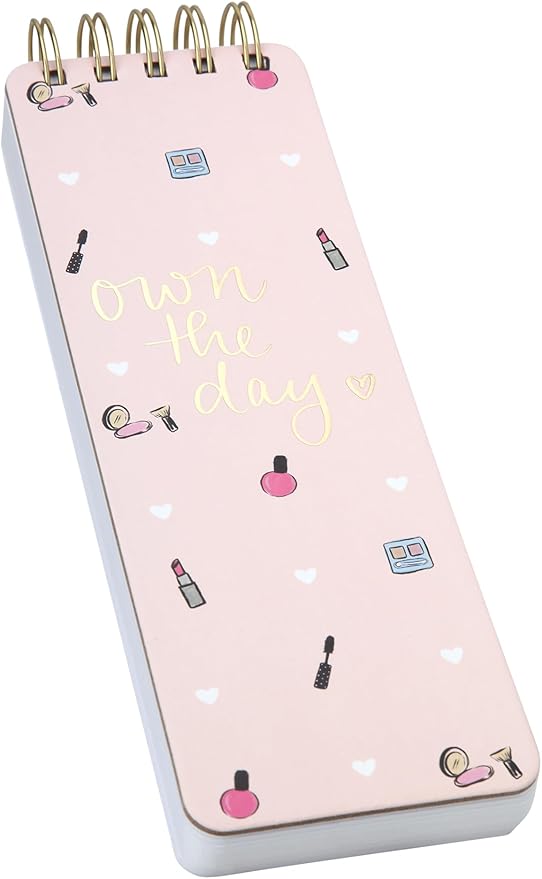 Eccolo Dayna Lee “Own The Day” Spiral Memo Pad, Hardcover, 300 Pages, 3x9-inch, Pink