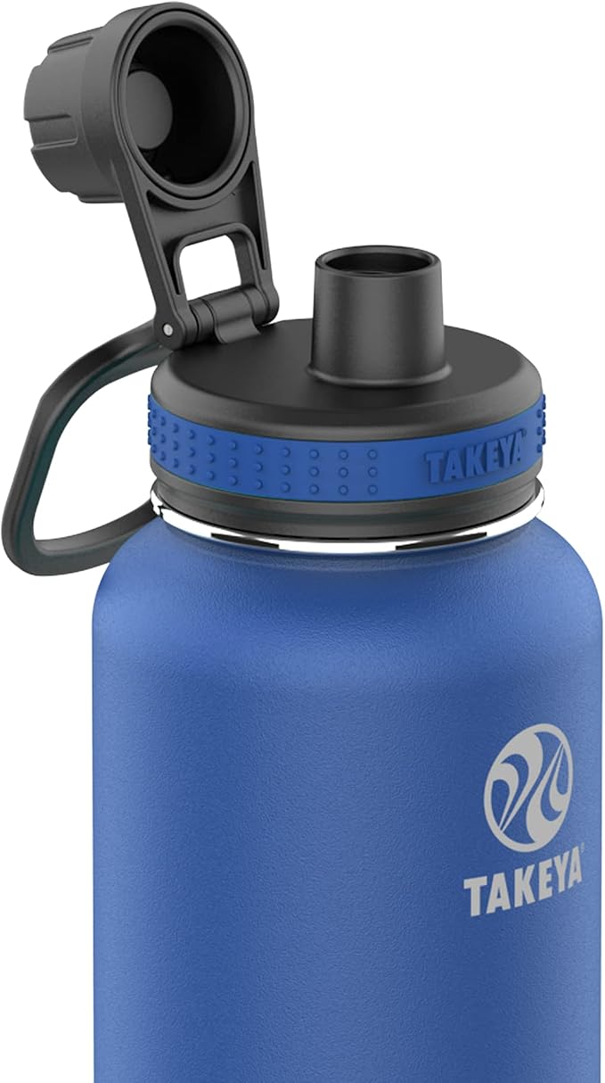 Takeya Originals 40 oz Vacuum Insulated Stainless Steel Water Bottle - Leakproof & BPA-Free Spout Lid - Keeps Drinks Cold 24 Hrs/Hot 12 Hrs - Double-Wall Design - Ideal for Active Lifestyles, Navy