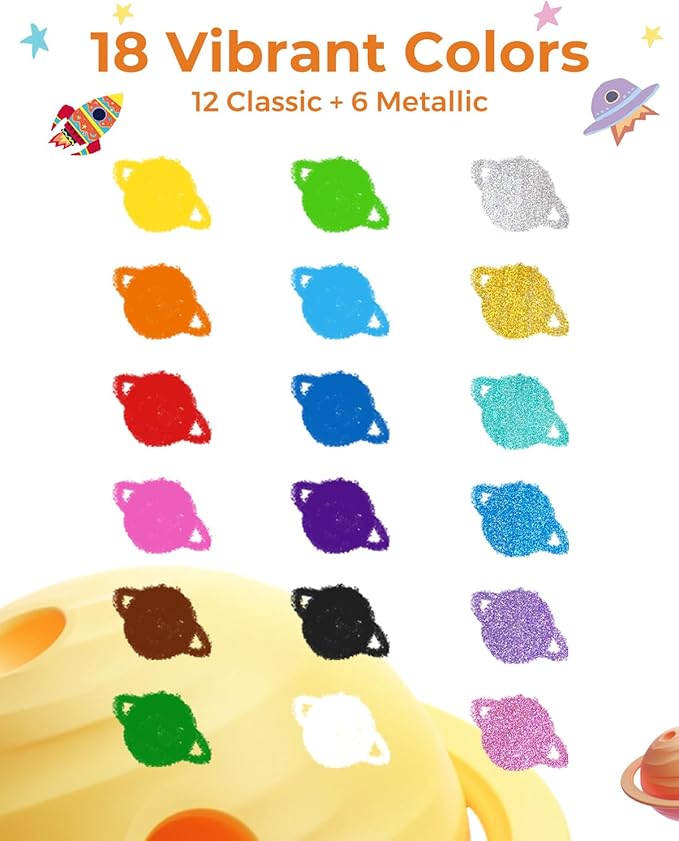 JUPITEARTH 18 Colors Twist Crayons for Toddlers 1-3, Non-Toxic Washable Crayons for Ages 4-8 with Storage Bucket, Ultra-Silky and Easy to Hold Art Supplies,Ideal Christmas Gift for Boys and Girls