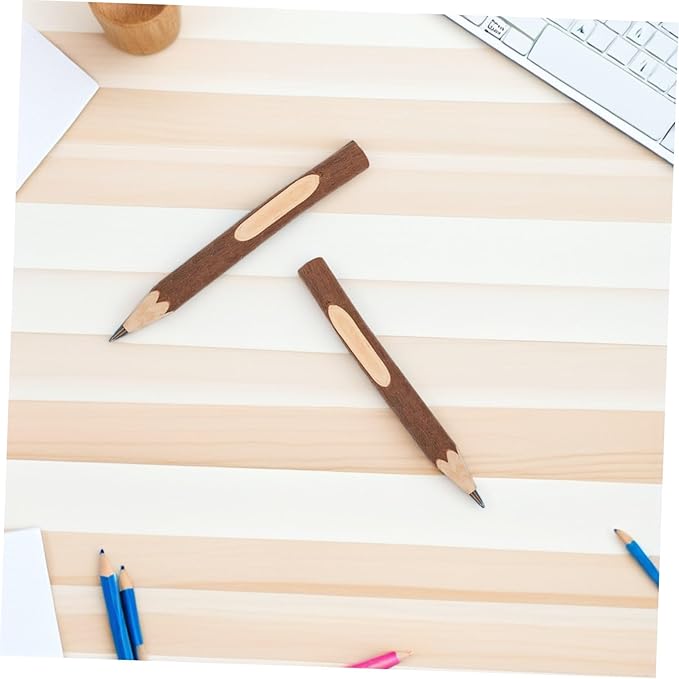NUOBESTY Wooden Ballpoint Pens 13cm Natural Tree Bark Design Eco-friendly Biodegradable Multi-use Writing Pens for Home Office 10pcs
