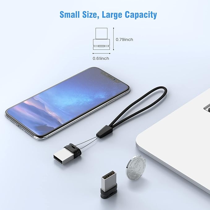 K&ZZ 32GB Ultra Slim Flash Drive 5 Pack 32 GB Mini USB Flash Drives with Portable Lanyard 32G Small Memory Stick USB Drive Thumb Drives, Black