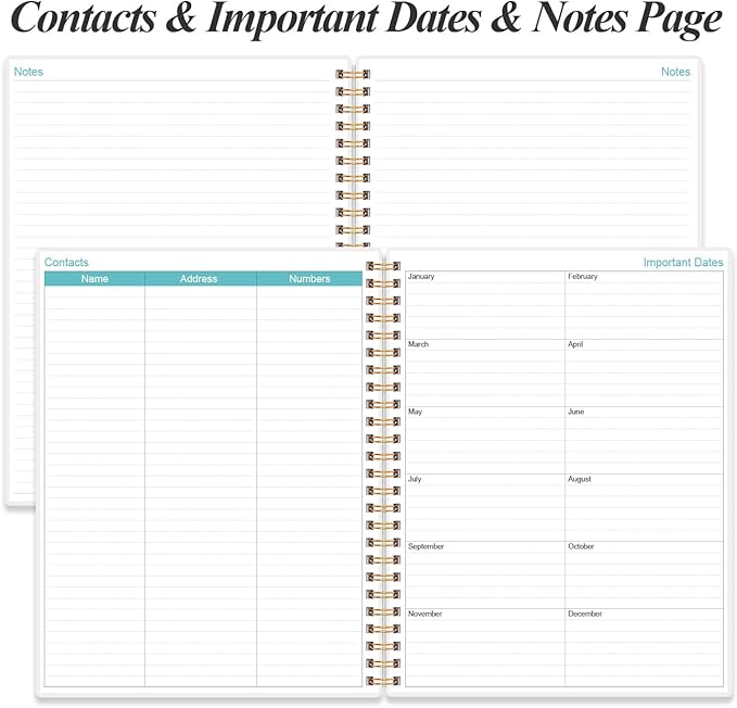 2026-2027 Planner - Weekly & Monthly Planner from January 2026 - June 2027, Planner 2026-2027 with Elastic Closure, Inner Pocket, 8.5" x 11", Rose Leaf