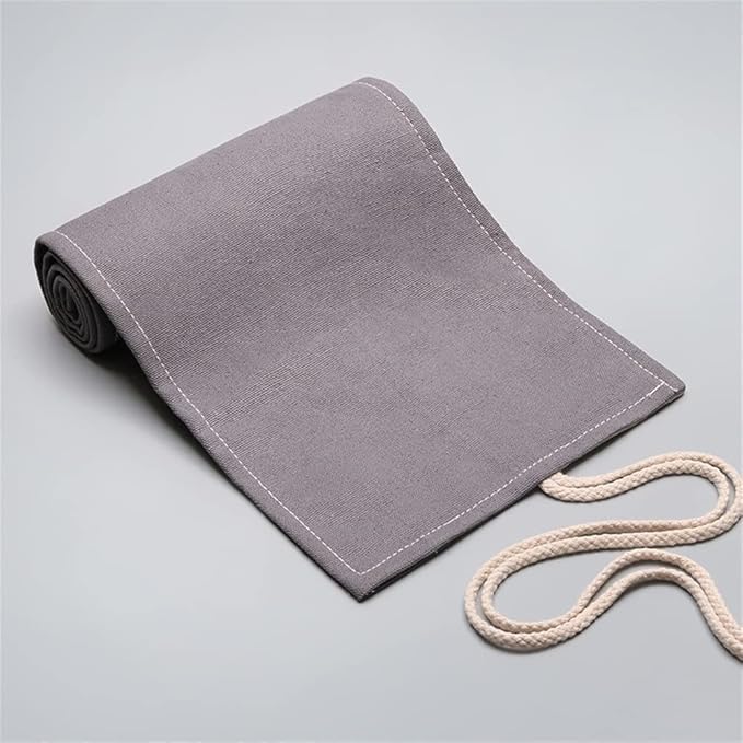 DIYOMR 24/36/72 Slots Pencil Wrap Pencil Rolls, Artist Colored Pencils Roll Up Bag Short Brushes Pouch Case Pencils Organizer for Drawing Coloring and Sketching (Grey, 24slots)