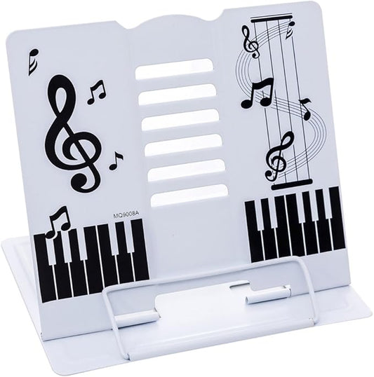 Book Stand 68 Angle Adjustable and Portable Reading Stand Tablet/Cookbook/Textbook/Sheet Music/Tablature/Painting/Book Stand Document Holder - White