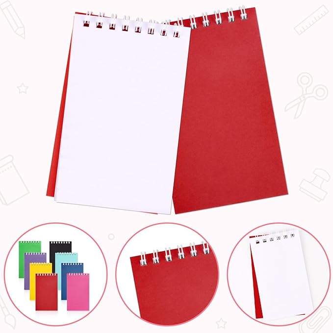 Hooqict 24 Pack Small Spiral Notebook Mini Pocket Notebooks Colorful Notepads Memo Note Pads for Kids, Party Favors, Office, Classroom School Supplies, 3.9 x 2.4 Inch