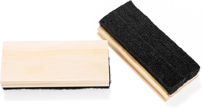 Elsjoy 12 Pack Chalkboard Erasers, Wood Felt Chalk Eraser Blackboard Chalk Cleaner, Dustless Wood Chalk Eraser Chalkboard Duster for School Students Teachers