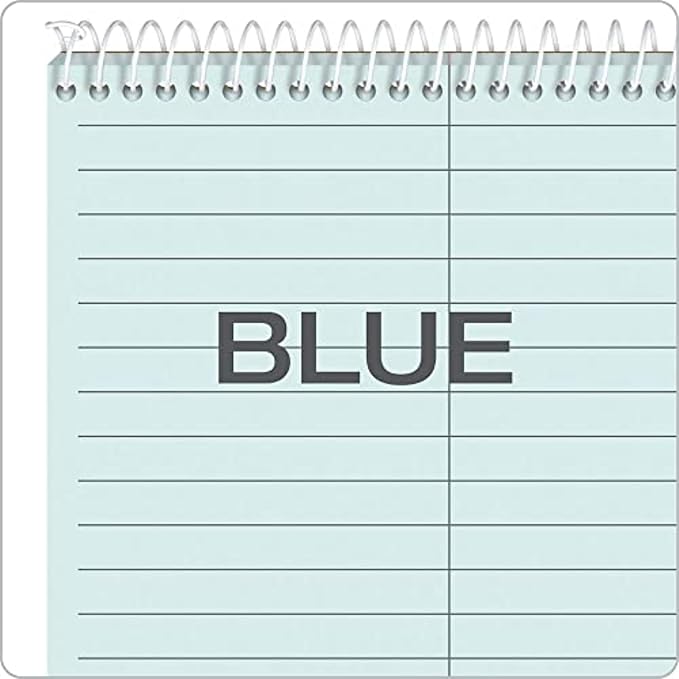 Tops Prism Steno Pads, Gregg Ruled, 6" x 9" Shorthand Writing Pad, Blue Paper, Spiral Bound Notepad, Perforated Pages, 80 Sheets, 4 Pack (80284)