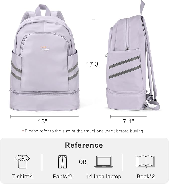 coofay Gym Backpack For Women Waterproof Backpack With Shoe Compartment Lightweight Travel Backpack Sports Backpacks Large Gym Bag