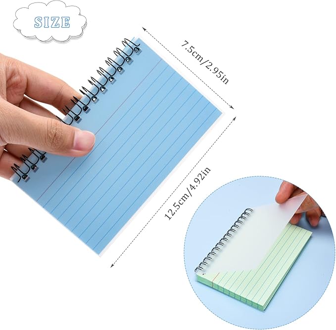 250 Sheets Index Cards with Ring, 3x5 Inches Spiral Bound Flashcards, Colored Ruled Notecards Flash Cards for Studying Nursing School Essentials Office Household Taking to Do List, 5 Colors