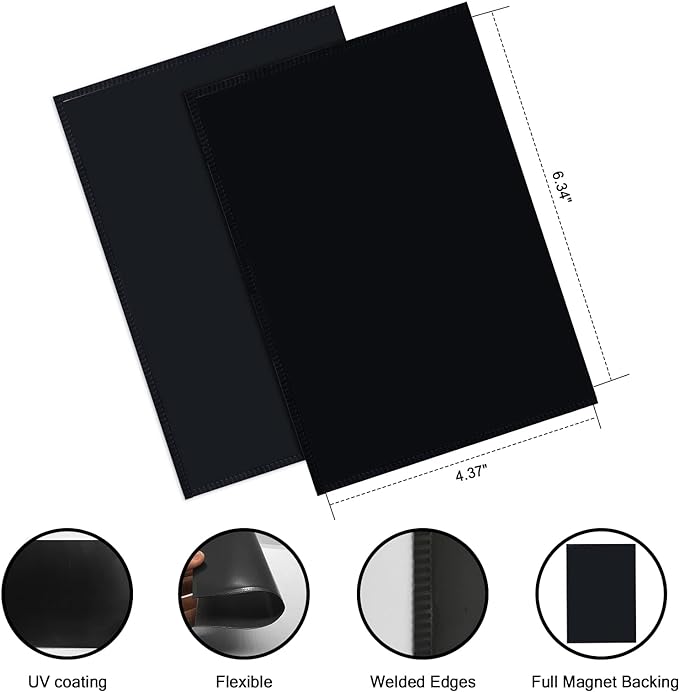 CHUNNIAO Black Magnetic Picture Frame 4X6 for Refrigerator-20 Pack,Black Photo Magnets Sleeves