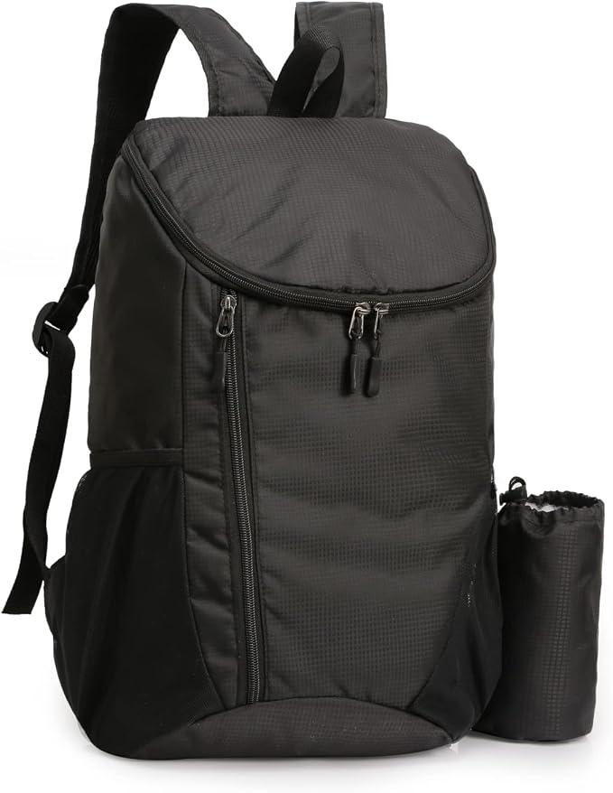 DOVO Hiking Backpack, Waterproof and Wear-resistant Lightweight Backpack Packable,Outdoor Travel Camping Daypack Foldable-BLACK