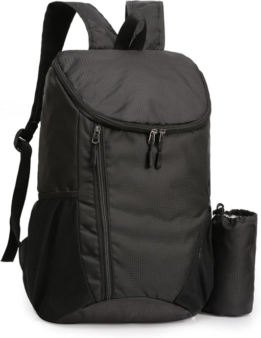 DOVO Hiking Backpack, Waterproof and Wear-resistant Lightweight Backpack Packable,Outdoor Travel Camping Daypack Foldable-BLACK