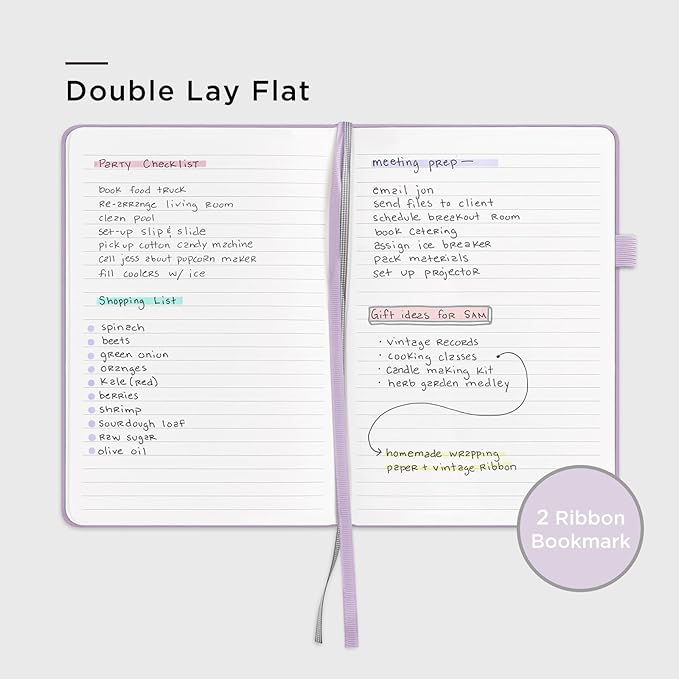 &And Per Se Lined Hardcover Notebook – A5 5.7"x8" College Ruled, 160 Pages, 100gsm Thick Paper – Aesthetic Journal for Women, Gift-Ready Planner, Everyday Writing Notebook (Lavender)