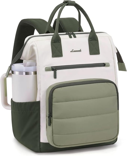 LOVEVOOK Puffer Laptop Backpack for Women, 17 Inch Work Backpack purse for Nurse Teacher, College Back to School Bookbag for Teen Girls, Personal Item Travel Bag Computer Daypack for Daily Commute