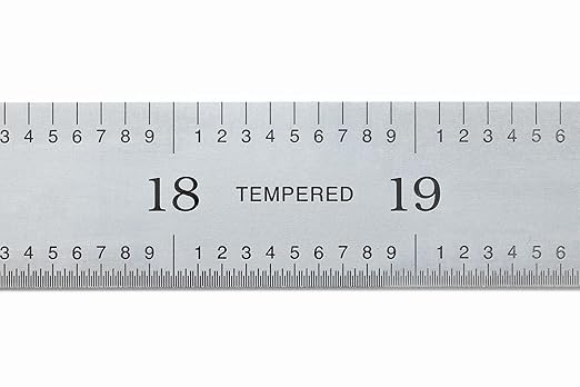 PEC Tools Flexible 24-Inch Machinist's Rule, High-Carbon Steel, Markings of 1/10", 1/100", 0.5mm, 1mm, Suitable for CNC Operators and Engineers, Decimal Inch and Metric Systems, Made in USA