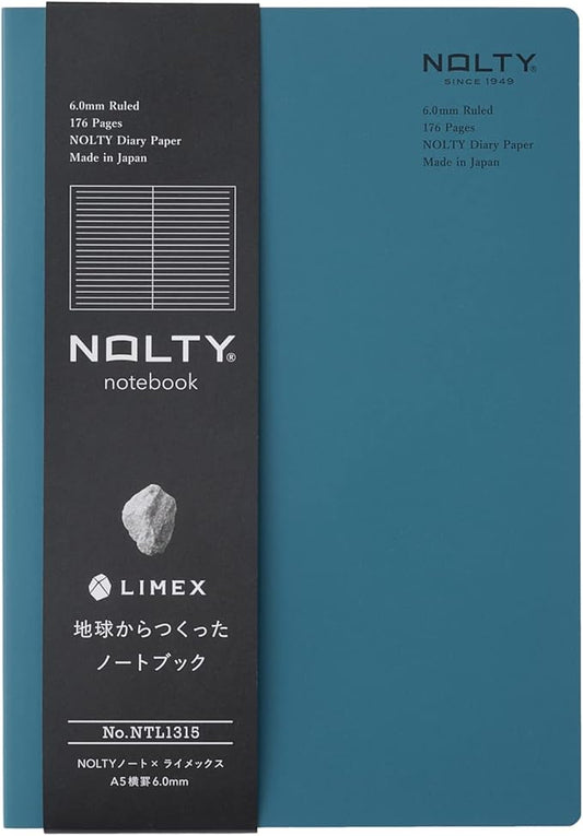 NOLTY NOTE × LIMEX, A5 Ruled Line Notebook, 6.00mm, 176 Sheets, Trolate Blue, NTL1315