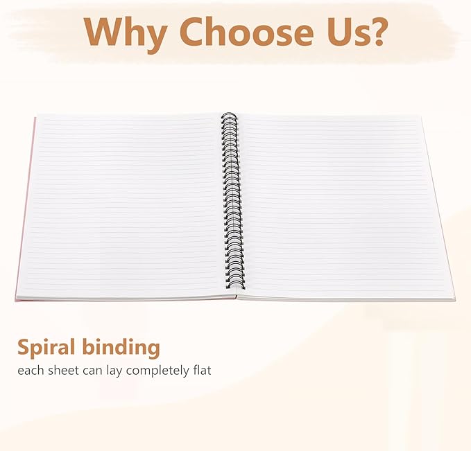 Fuutreo 12 Pcs Spiral Notebook for Work A5 8.3 x 5.7 Inch College Ruled Spiral Journal Notebook Kraft Cover Ruled Paper, 12 Color, 60 Sheets, 120 Pages for Office School(Taro Color)