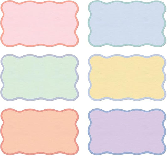 Whaline 120 Pack Pastel Index Cards 3 x 5 Inch Cardstock Flashcard Colorful Scalloped Blank Index Cards for Note-taking Studying Organizing School Office Supplies