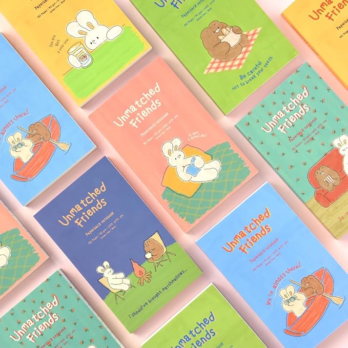 Monolike Unmatched Friends Paperback Line Notebook - 04. Polar bear_Design note, Mini note, Simple note, Notebook, 192 Pages, 4.13x6.69