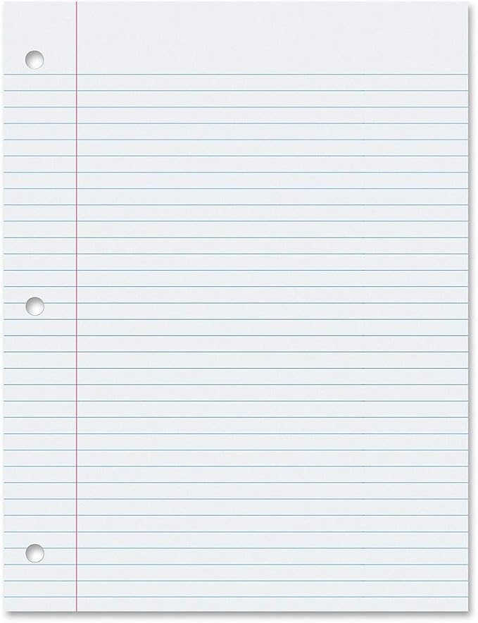 PACON College Ruled Filler Paper, White