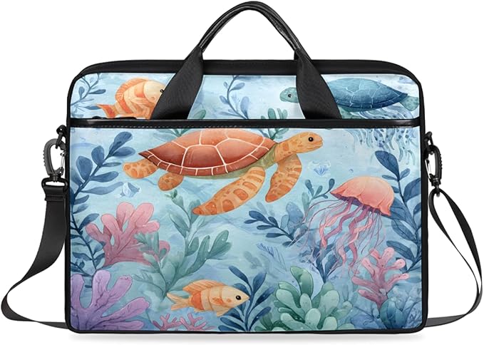 Tropical Sea Turtle Laptop Sleeve Case for 13-15 inch Computer Bag Protective Laptop Handle Bag for Women Men