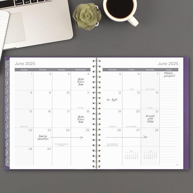Mead Planner 2024-2025 Academic, Weekly & Monthly, 8 1/2" x 11", Large, Basic, Purple (CAW62059)