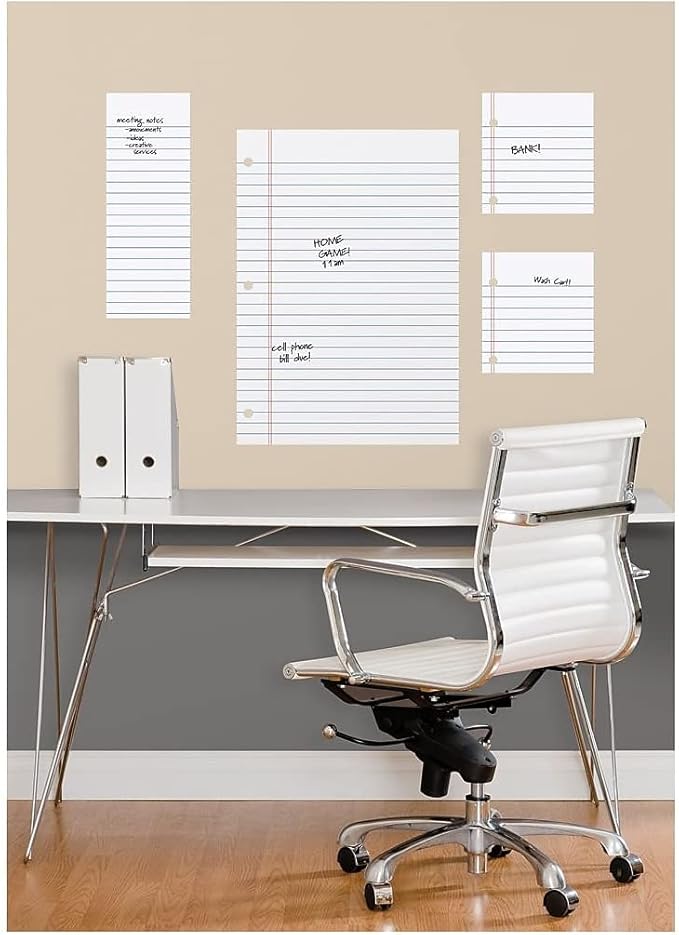 RoomMates RMK2349GMNotebook Paper Dry Erase/Whiteboard Peel and Stick Giant Wall Decals