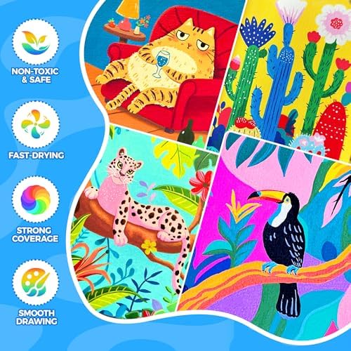 120 Colors Acrylic Paint Markers, Dual-Tip Brush Paint Pens for Painting