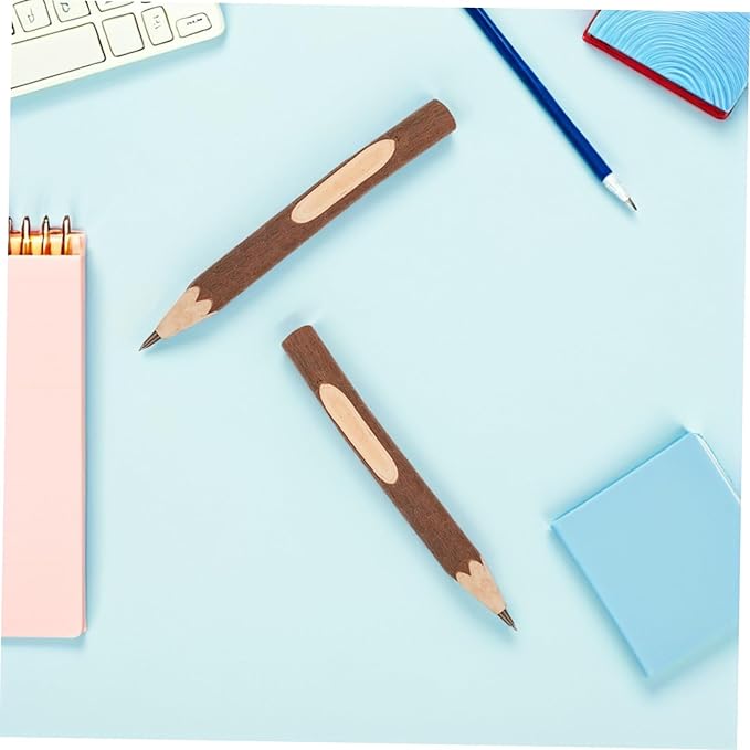 TEHAUX Natural Wood Ballpoint Pens 13cm Small Tree Bark Biodegradable Wooden Writing Pens 10pcs for Home and Office Use