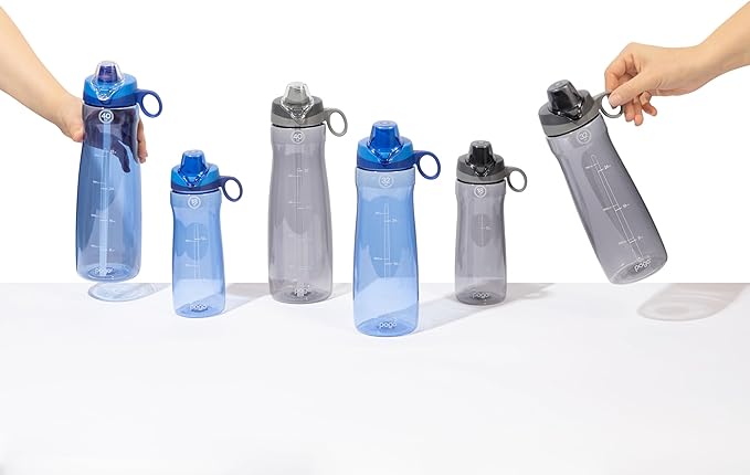 Pogo BPA-Free Plastic Water Bottle with Chug Lid, 40 Oz, Blue