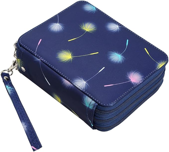 Portable Colored 72 Slots Pencil case Organizer with Printing Pattern for Watercolor Pens or Markers, Pencil Case Organizer for Artist