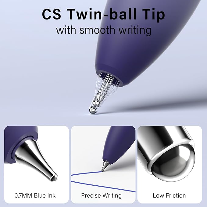 16Pcs Blue Gel Pens - 0.7mm Medium Point Blue Ink Pens | Smooth Writing - Quick Drying Retractable Pen for Men Women (Vintage + Morandi - 16Pcs)