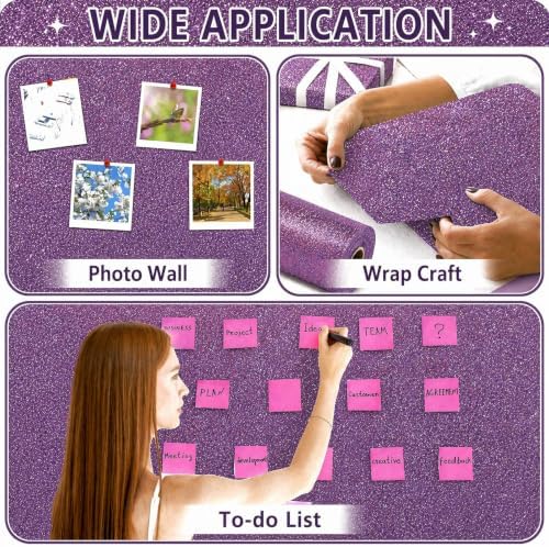 Glitter Purple Bulletin Board Roll Non-Woven Fabric Poster 15.7" x20ft