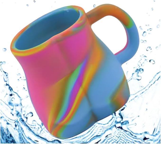 Coffee Mug 360ml:Hippie Hops - Silicone Handled Unbreakable Cups, Hot/Cold Drinks, Dishwasher-Microwave-Freezer-Oven Safe (Camouflage)