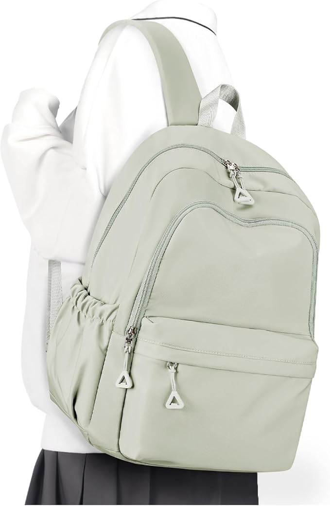 winspansy Backpack for School Teenage Girls Boys,Waterproof Lightweight School Bags Travel Daypack Simple Cute College Backpack Rucksack for Women Men fit 14 Inch Laptop,Light Green
