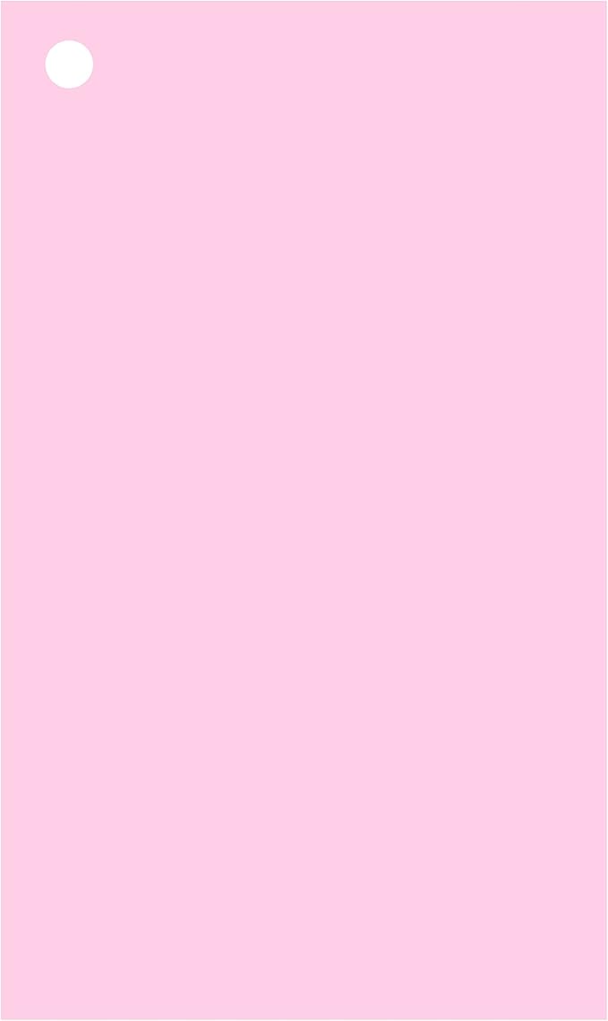Colonial Cards: 150 Color Cardstock 3" x 5" Index Cards, Unruled with Corner 1-Hole Punched and 4 Binder Rings, Pink