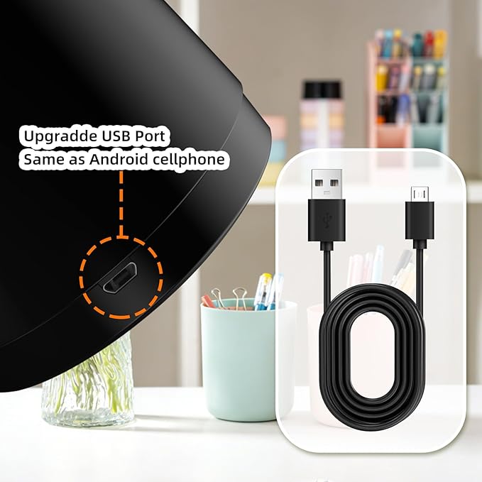 tenwin Rechargeable Pencil Sharpener for No.2 & Colored 6-8mm Pencils, Heavy Duty Electric Pencil Sharpener, Durable Helical Blade for Fast Sharpen, Home/School/Art Studio (Black)