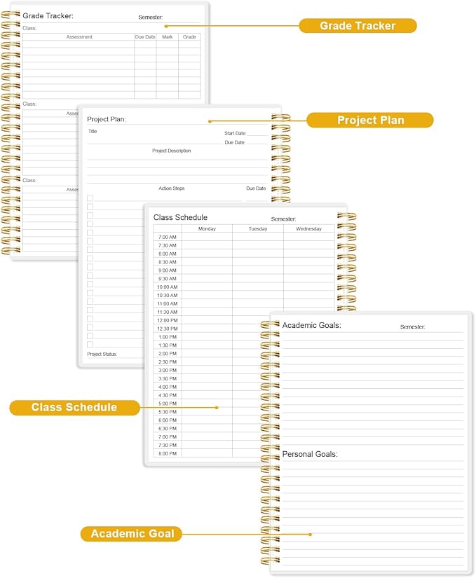 Academic Planner for 2026-2027 or Anytime - Undated Weekly Student Planner For Homeschool, High School, College & Nursing Students, 200 Pages, 8.5" x 11", Blue