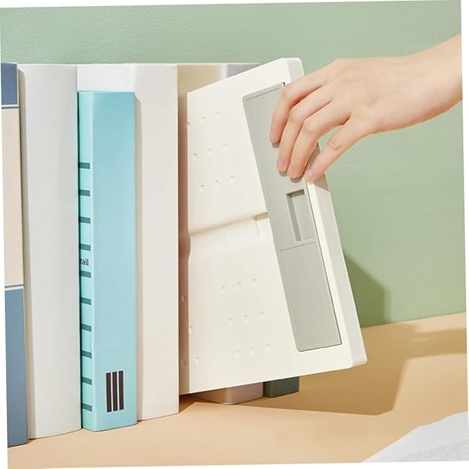 Adjustable Reading Stand for Desktop with Multi-Angle Book Holder Rack Portable White Textbook Holder for Cookbooks and Reading Design for Easy Storage and Carrying