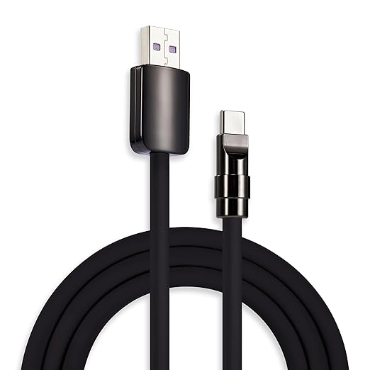 chubbycable Black Chubby Black Samurai Edition 120W USB C Cable Fast Charging Cable Durable Silicone Charger Cord Compatible with iPhone 17-15 Series iPad MacBook Airpods, USB A to Type C, 4.9FT