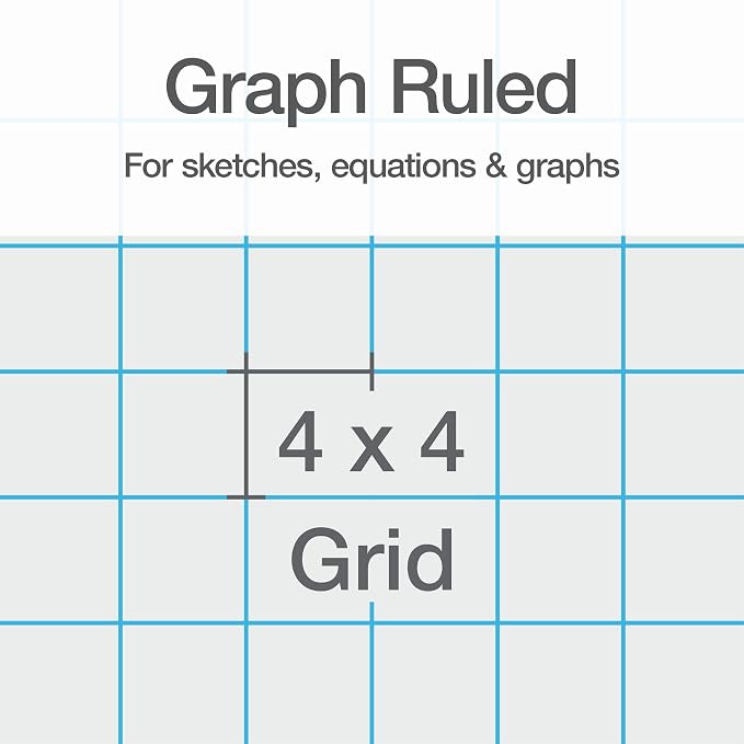 Oxford Graph Paper, 100 Sheets, 4x4 Quad Ruled, Reinforced 3 Hole Punched