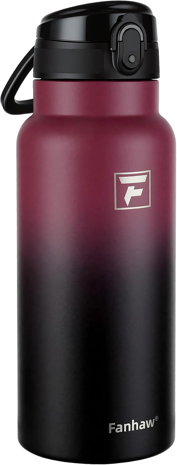 Fanhaw 32 Oz Insulated Stainless Steel Water Bottle with Chug Lid – Wide Mouth, Leak-Proof, BPA-Free – Ideal for Kids, Adults, Sports, Gym, and Outdoor Use (Red Black)