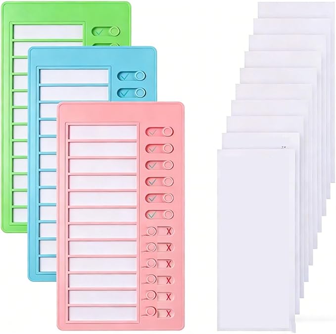 4PCS Slide & Plan Daily Schedule Board | Reusable Planner |No-Stick Wall Mount Design for Home Office | Boost Productivity & Beat Procrastination | Chores RV Checklist Task Planning Board