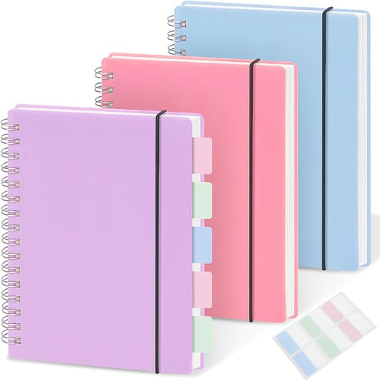 3 Pack Small Spiral Notebook, A6 Dotted Notebook 4.3" x 5.7", 100GSM 5x5mm Dot Grid, 80 Sheets/160 Pages, Small Dotted Spiral Notebooks Journals for Writing, Sketch Book